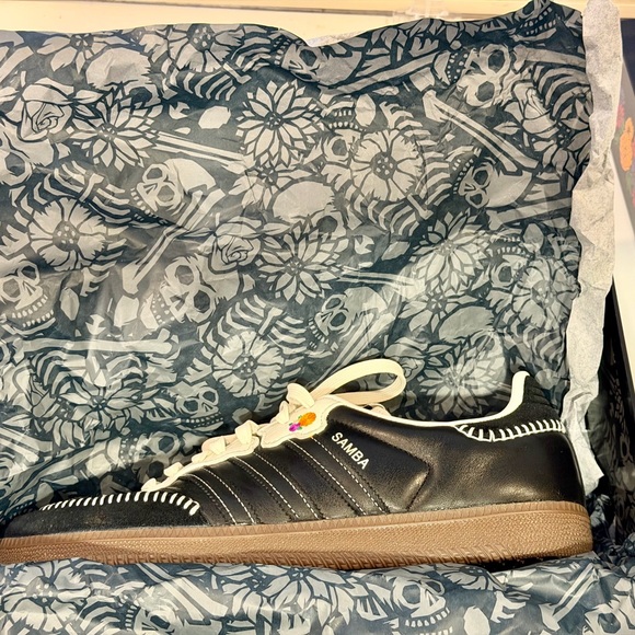 Adidas Samba OG Dia de Muertos Pack Black and White Sneakers men’s size 11M - Picture 9 of 10
